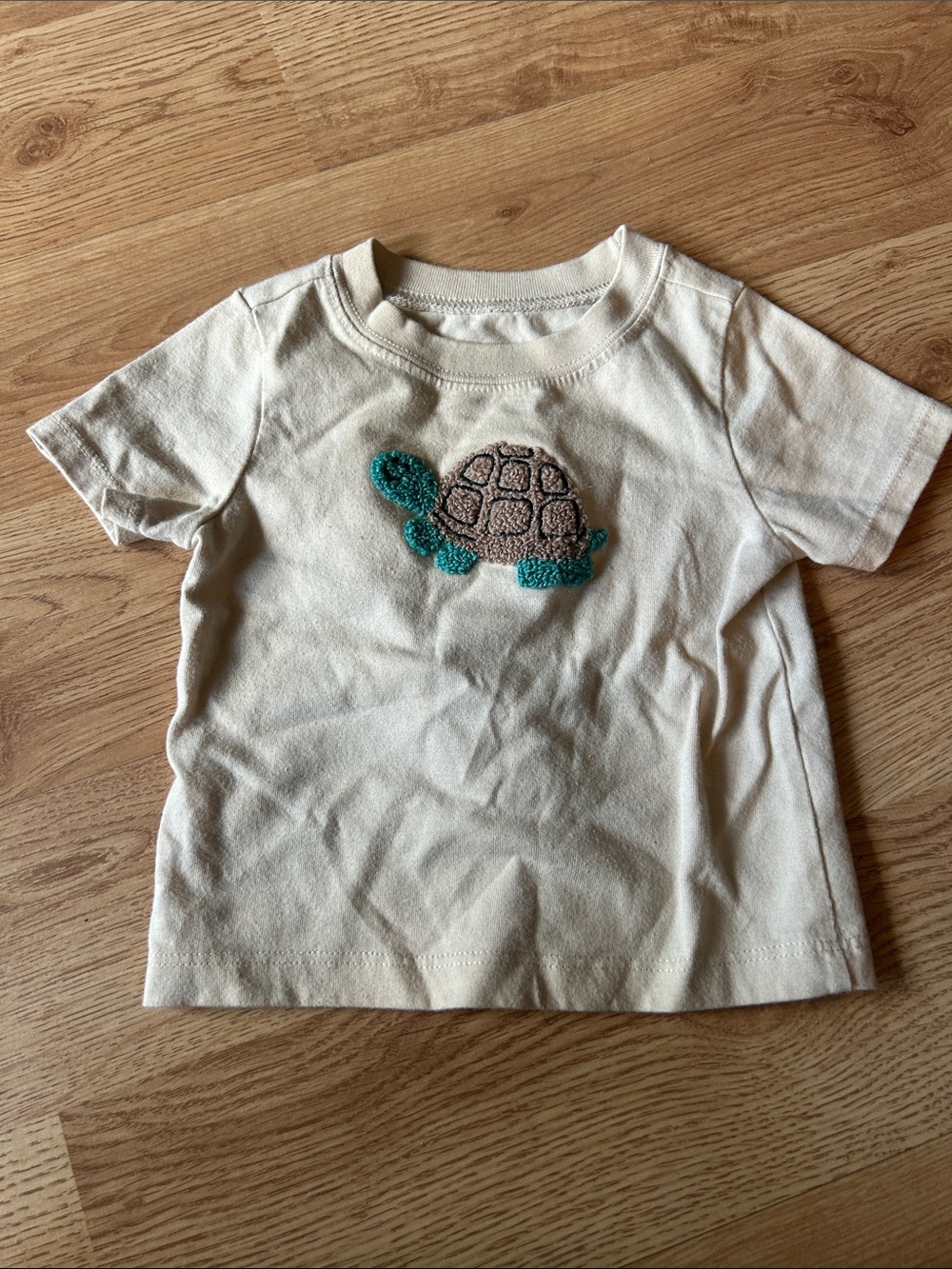 Garanimals Cream Short-Sleeve Tee with Teal and Brown Turtle
